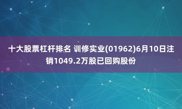 十大股票杠杆排名 训修实业(01962)6月10日注销1049.2万股已回购股份