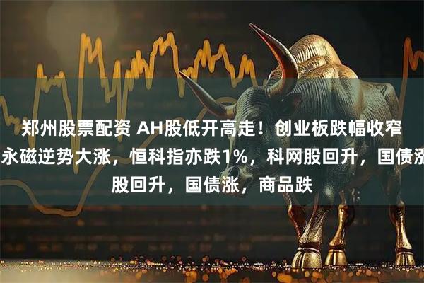 郑州股票配资 AH股低开高走！创业板跌幅收窄1%，稀土永磁逆势大涨，恒科指亦跌1%，科网股回升，国债涨，商品跌